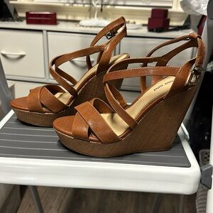 Gianni Bini strappy wedges - cognac - 8